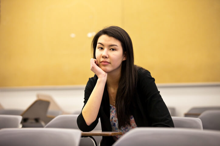 A teenage ESL student at our private school in Toronto
