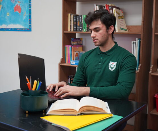 GLCT study room International student studying in a study room at GLCT.