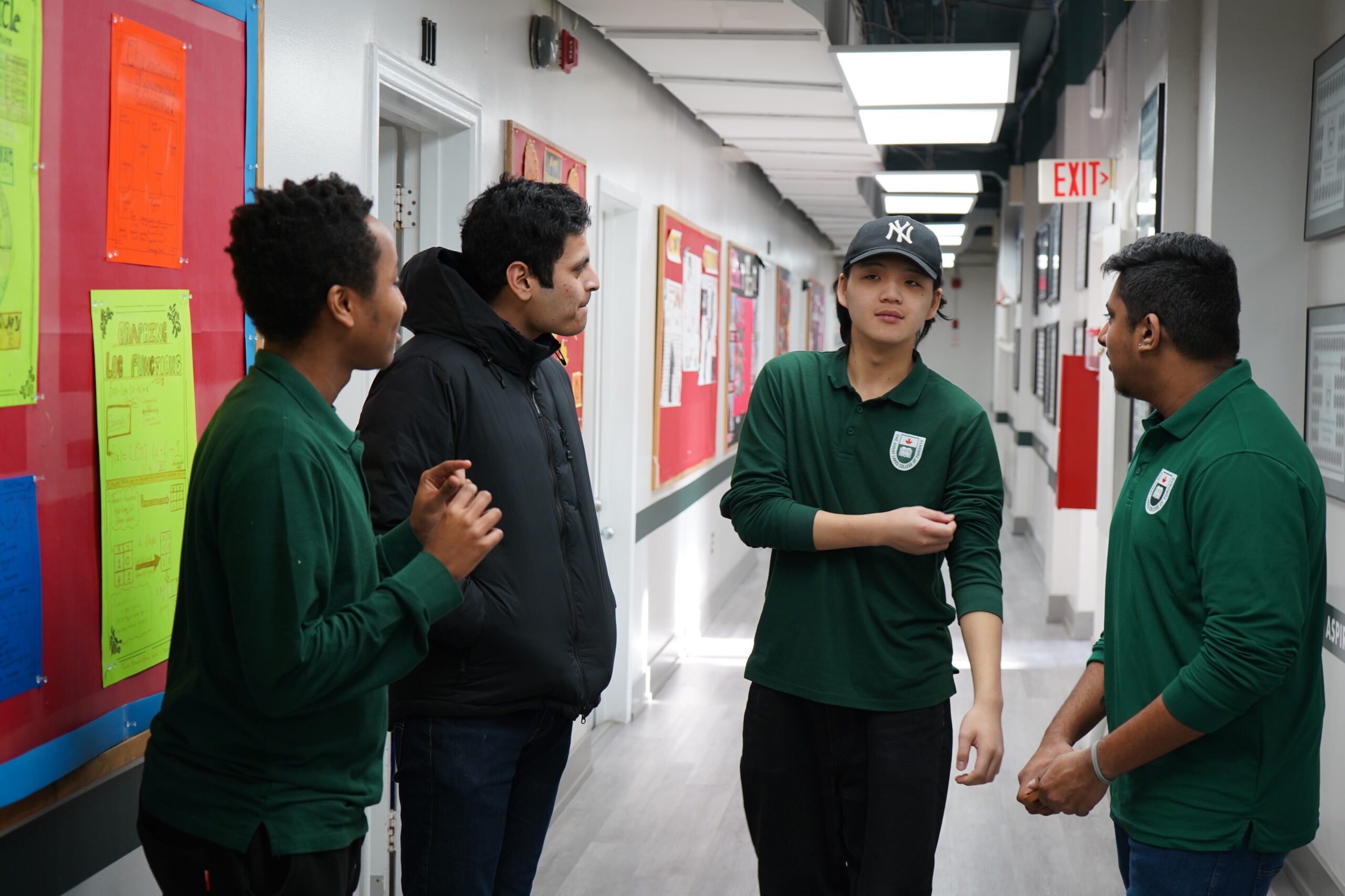 International students from diverse backgrounds studying together.