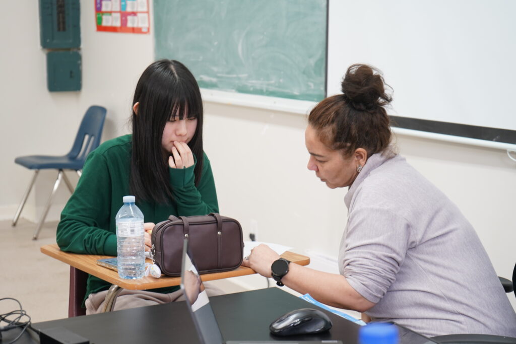 International students learning in a Canadian high school environment.