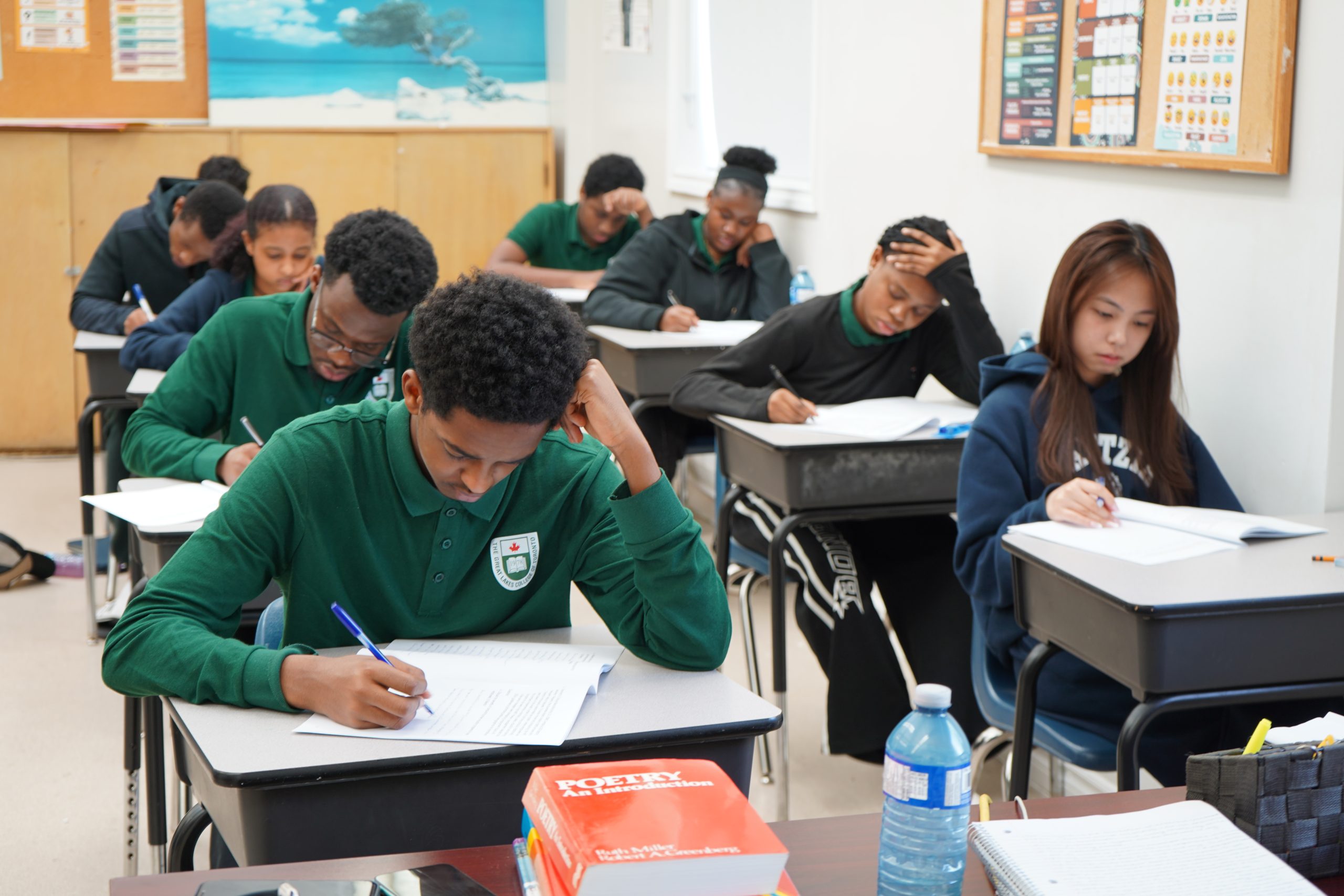 GLCT students using technology in a Toronto private high school classroom.